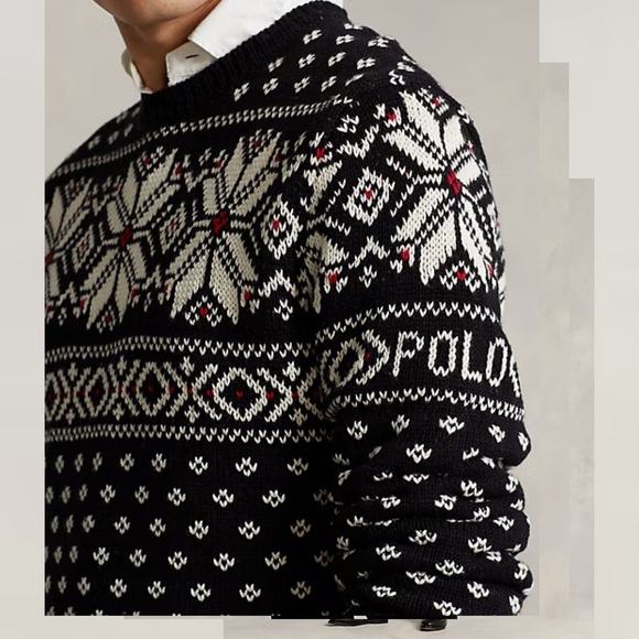 Polo Ralph Lauren Snowflake Cotton Cashmere Blend Sweater Pullover - Picture 5 of 9